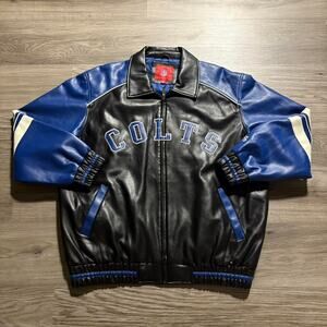 Insane Vintage NFL Colts Leather Jacket XL